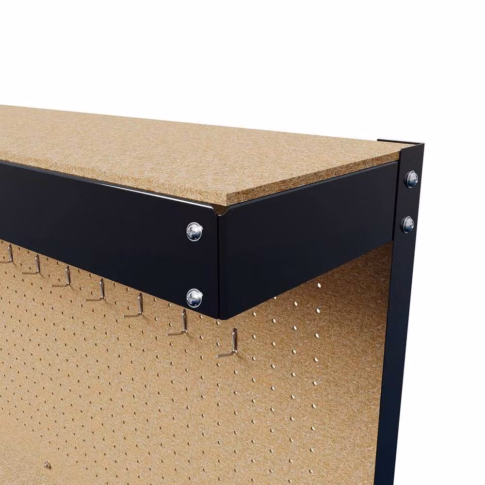 Hinsinc Black and Blue Steel Workbench with Pegboard, W: 1000 cm, D: 52 cm, H: 150 cm – 3