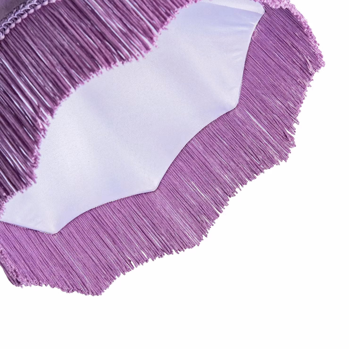 Happy Homewares Traditional Victorian Empire Soft Velvet Lamp Shade with Tassels in Lilac, Diameter: 30.48 cm – 4