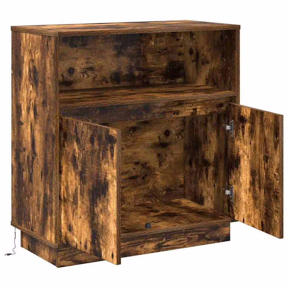 Berkfield Home Smoked Oak Sideboard with Integrated LED Lighting in Brown, W/D/H: 75 x 34.5 x 71 cm – 5