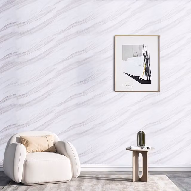 Komore White Marble Effect Self Adhesive Vinyl Wrap Wallpaper