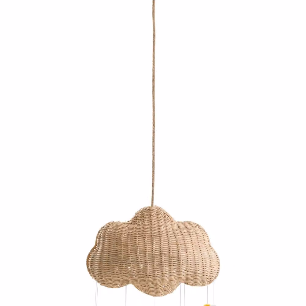 Wyld and Coco Cloud Pendant Lamp in Natural Beige Rattan for Childrens Bedrooms – 2