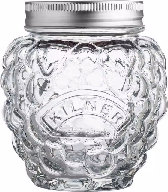 Kilner Vacuum Berry Fruit Preserve Jar, 0.4 l, Transparent and Silver Glass