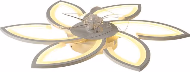 Livingandhome Modern White Ceiling Fan with Remote Control