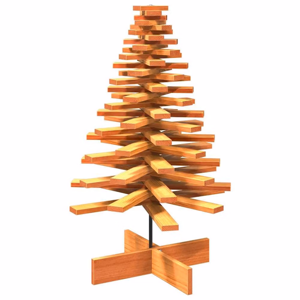 Berkfield Home Rustic Wooden Christmas Tree in Wax Brown, Height: 100 cm – 2