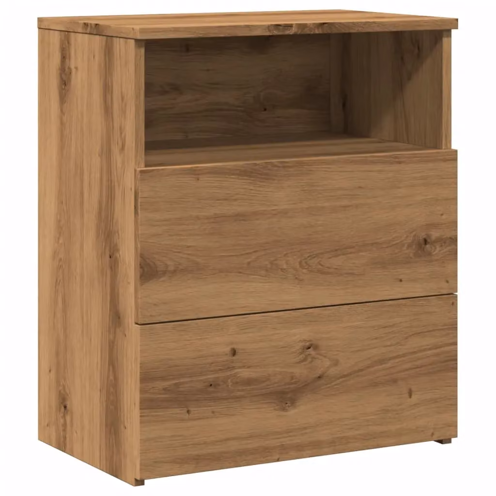 Berkfield Home Artisan Oak Bedside Cabinet in Brown, W: 50 cm, D: 32 cm, H: 60 cm – 2