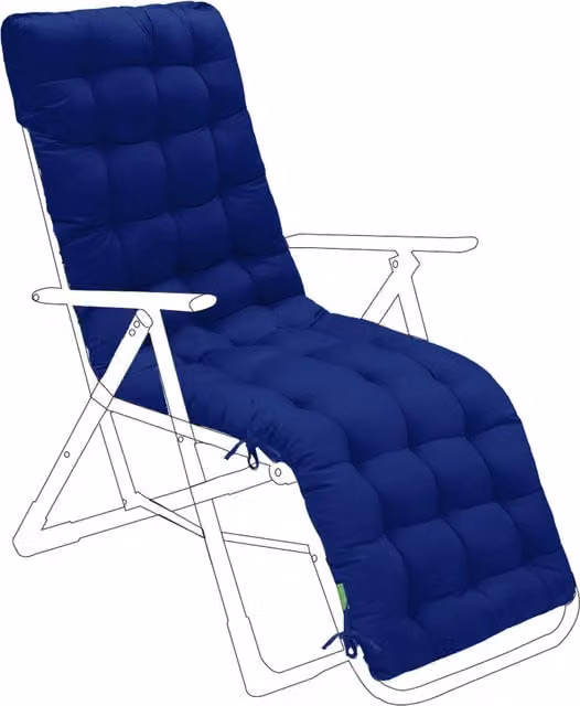 Gardenista Navy Blue Breathable Outdoor Sun Lounger Recliner Seat Pad