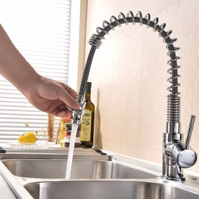 Nes Home Chrome Kitchen Basin Sink Pull Out Mono Mixer Faucet Tap in Silver – 1
