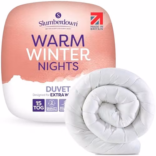 Slumberdown Warm Winter Nights 15 Tog Duvet, White, W: 260 cm, D: 220 cm – 1