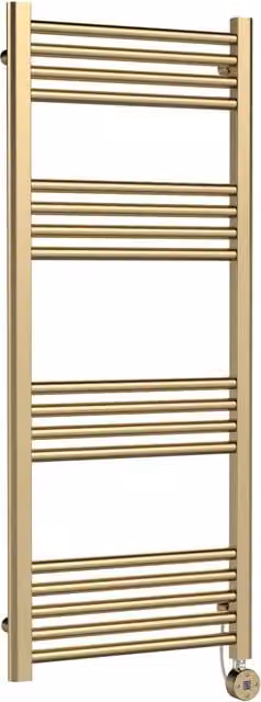 Balterley Round Tube Towel Rail with 17 Bars, Gold/Brass, W: 120 cm, H: 50 cm – 1