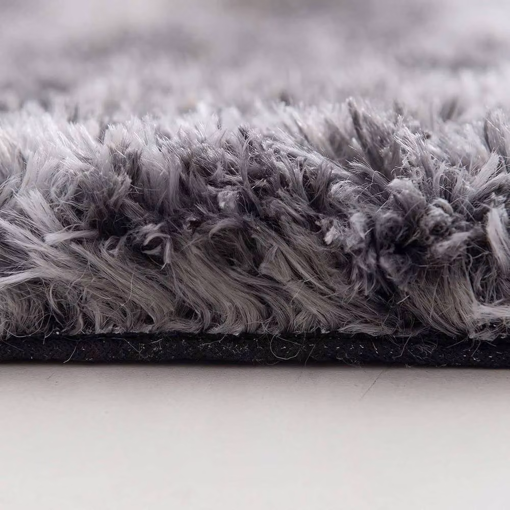 Marlow Grey Fluffy Plush Shaggy Polyester Rug, W: 230 cm, D: 160 cm – 6