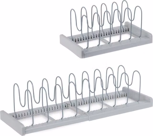 Livivo Pan Lid Holder and Kitchen Divider in White and Grey Metal