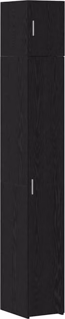 Berkfield Home Slim Storage Cabinet in Black Oak, W: 30 cm, D: 42.5 cm, H: 225 cm