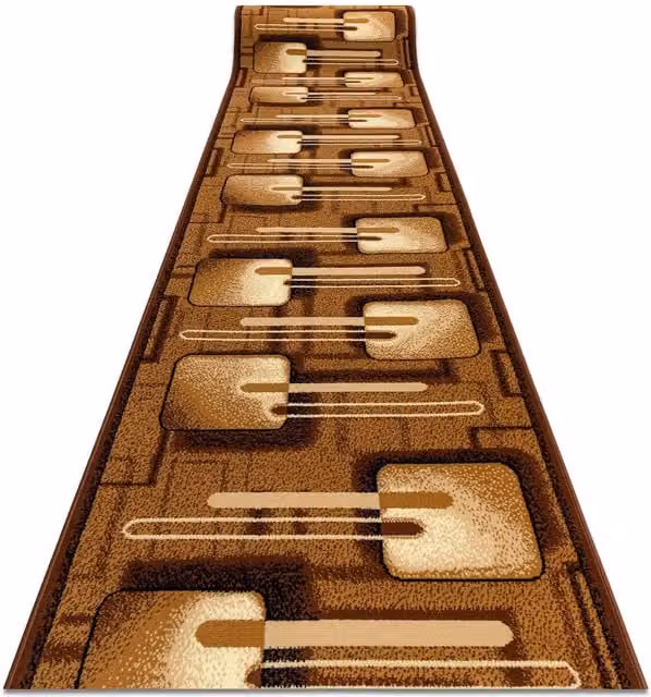 RugsX Bcf Malina Runner in Brown, W: 90 cm, L: 430 cm – 1