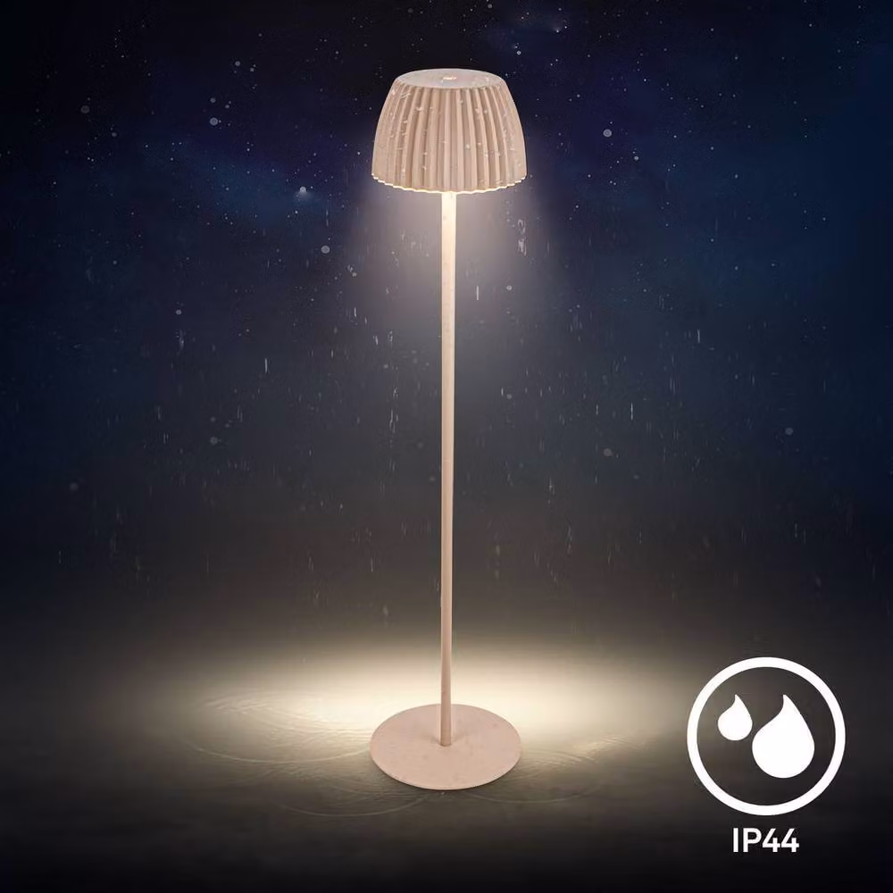 Briloner Riffle Dimmable Rechargeable USB C LED Floor Lamp in Beige – 5
