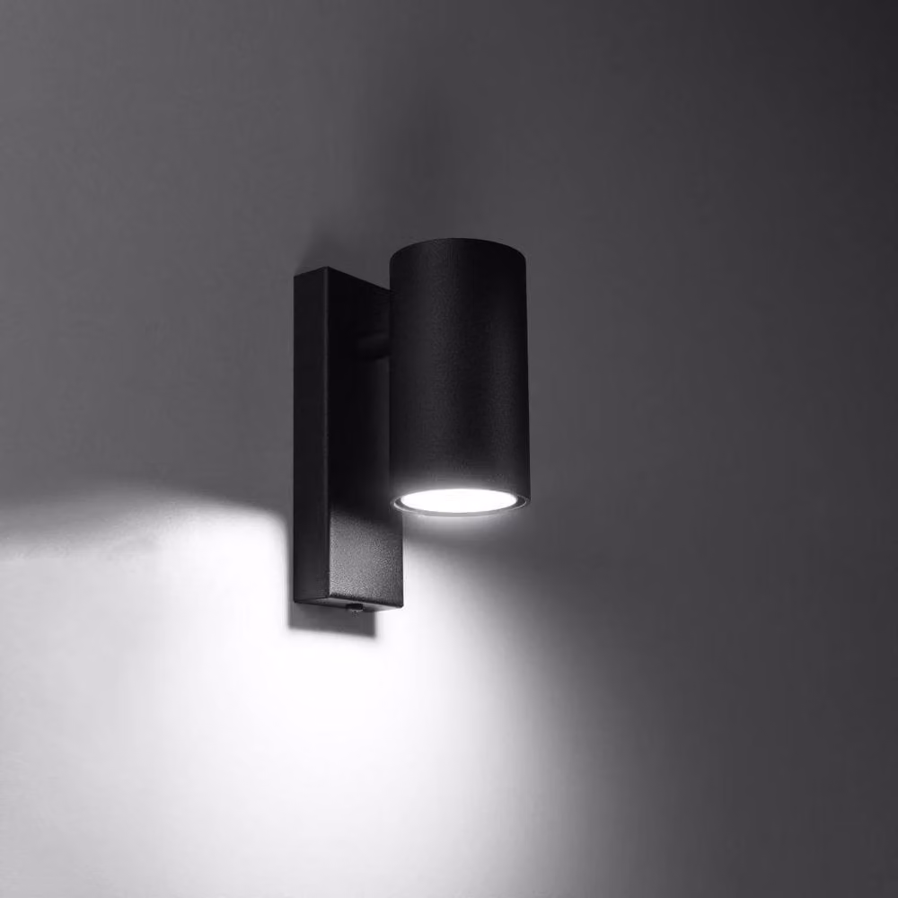 Sollux Lighting Modern Black Cylinder Wall Lamp W/D/H: 15 x 6 x 10 cm – 3