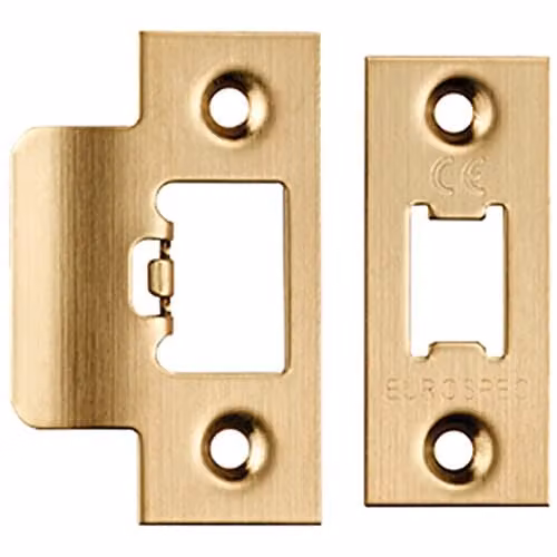 Loops Forend Strike and Fixing Pack for Tubular Latch in Satin Brass