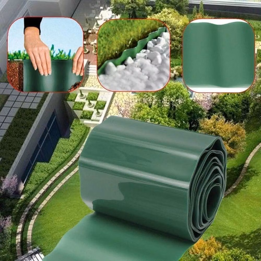 NESTLUNE Flexible Plastic Garden Lawn Edging Border in Green – 6
