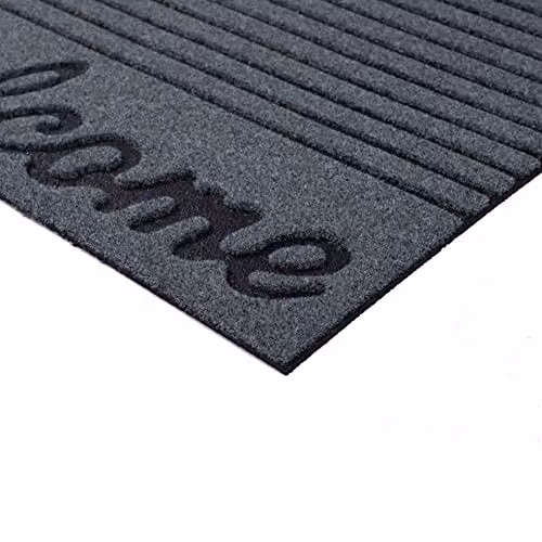 Nicoman Embossed Welcome Indoor and Outdoor Door Mat, Grey, W/D/H: 75 x 45 x 0.8 cm – 2
