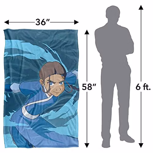 Nickelodeon Avatar The Last Airbender Katara Super Soft Silky Touch Fleece Throw Blanket, Multicolour, W: 91 cm, D: 147 cm – 4