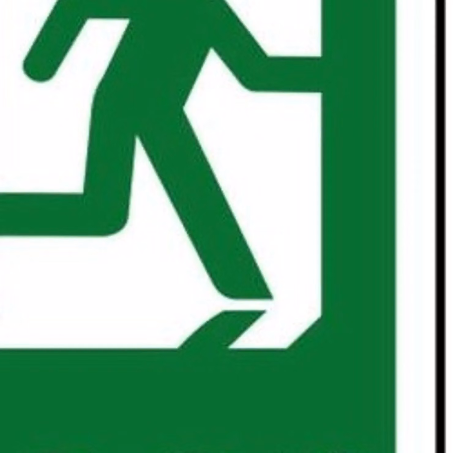 Scan Fire Exit Keep Clear Multicolour and Green PVC Sign W: 30 cm, H: 20 cm – 2