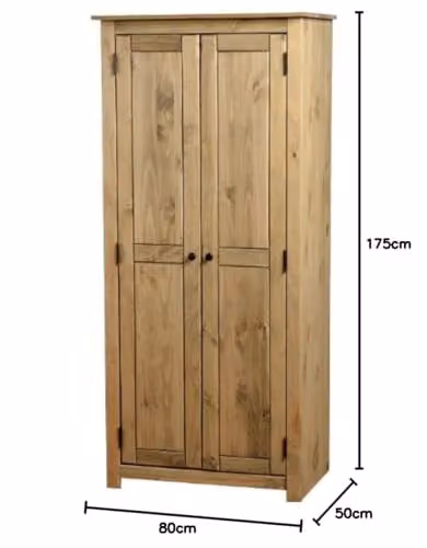 Seconique Panama 2 Door Waxed Pine Wardrobe in Brown – 2