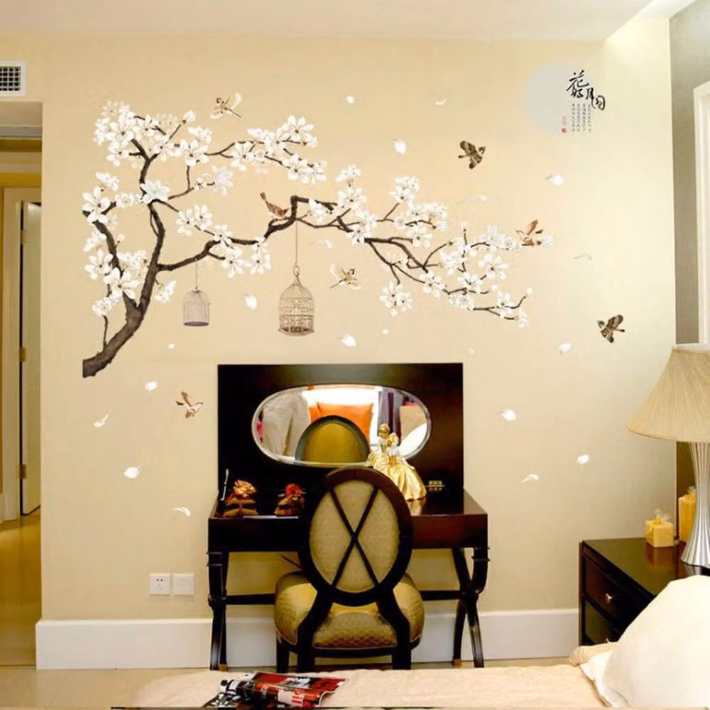 NESTLUNE Brown Cherry Blossom Tree Floral Wall Sticker Vinyl Art Decals – 2