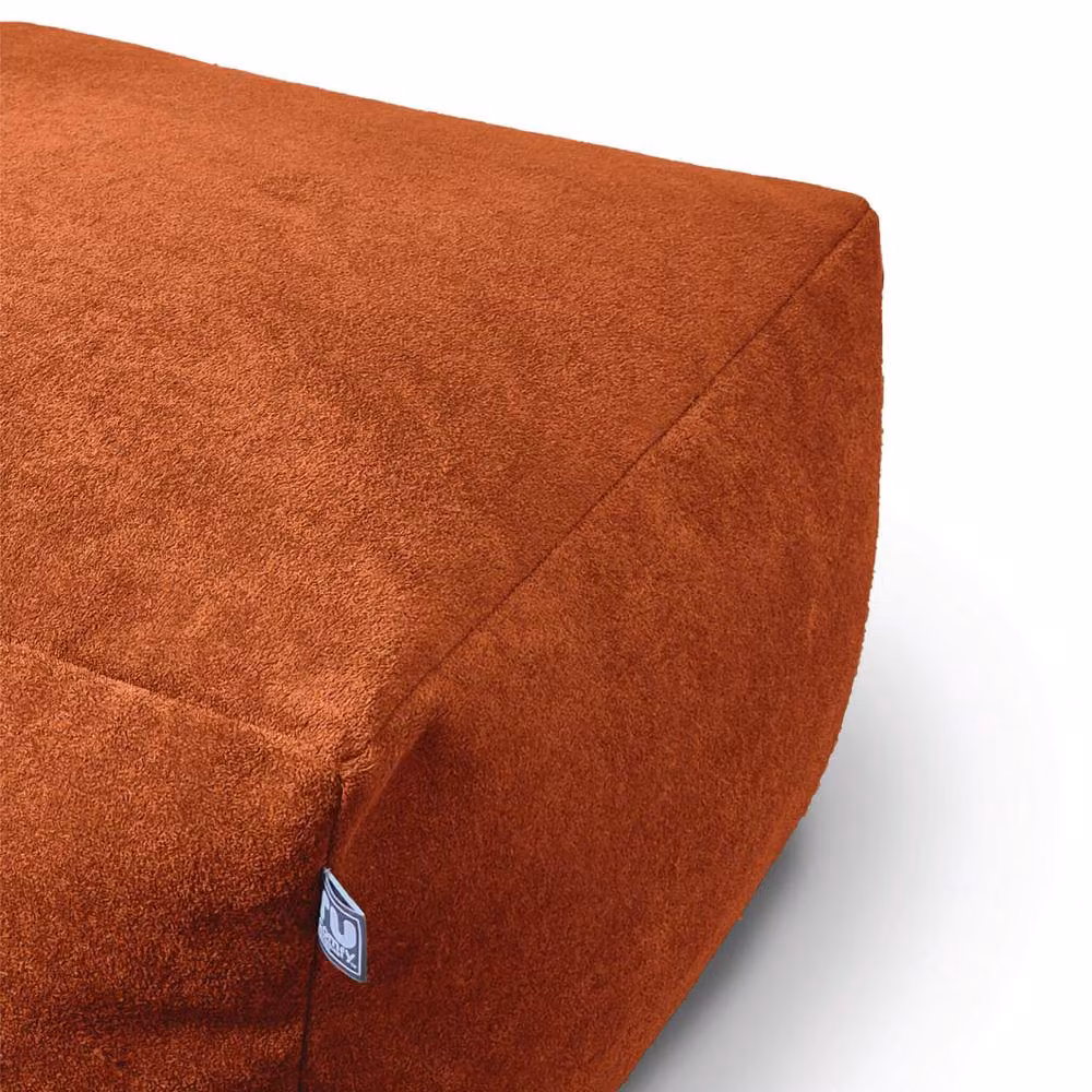 rucomfy Velora Velvet Beanbag Ottoman Pouffe in Orange, W/D/H: 60 x 60 x 36 cm – 3