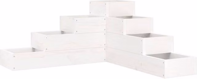 Berkfield Home 4-Tier Rustic White Pine Wood Garden Planter W/D/H: 80.5 x 79 x 36 cm – 1