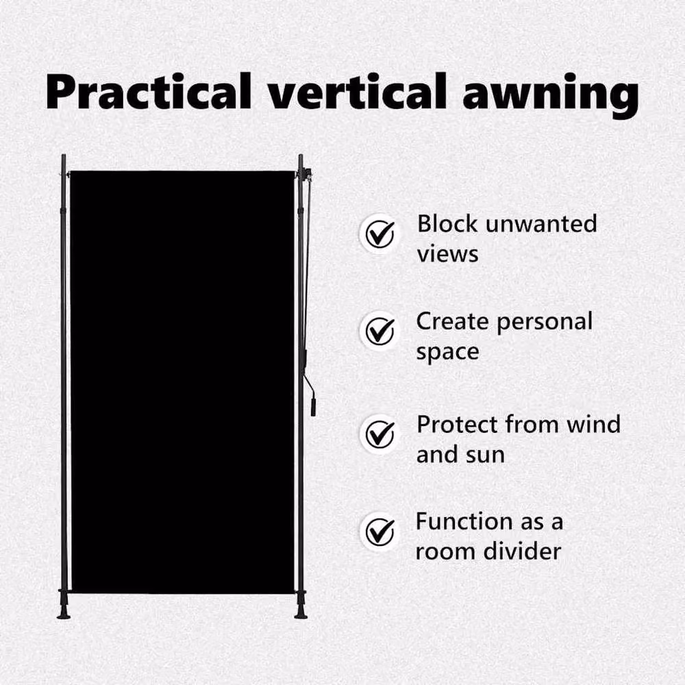 Berkfield Home Outdoor Roller Blind in Anthracite Black, W/H: 120 x 270 cm – 7