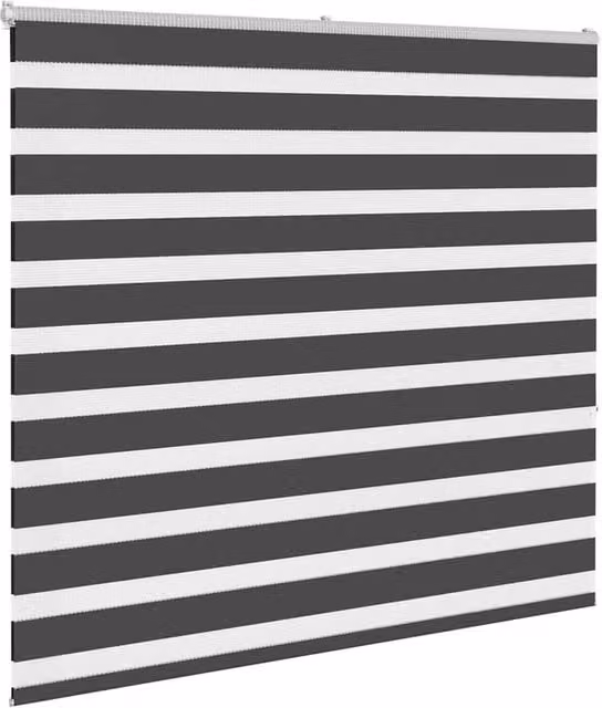 Berkfield Home Elegant Zebra Blind in Black Polyester, W: 150 cm, H: 155 cm – 1