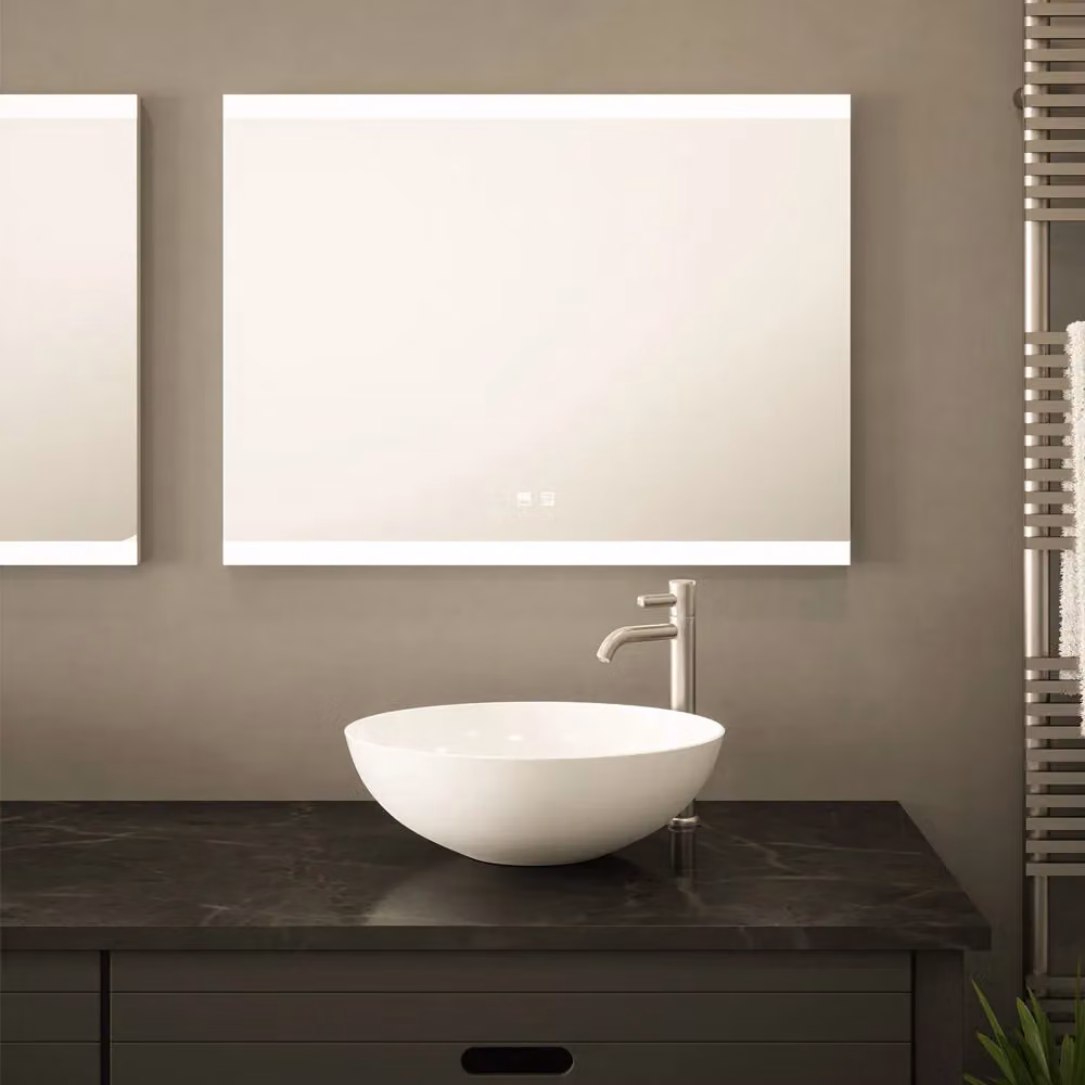 Loops Black Rectangular LED Bathroom Mirror with Bluetooth Speaker, IP44 Demister and Dimmable Tunable White, W: 80 cm, H: 60 cm – 2