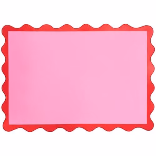 OHS Modern Scallop Edge Area Rug in Pink and Red, W/D: 120 x 170 cm – 3