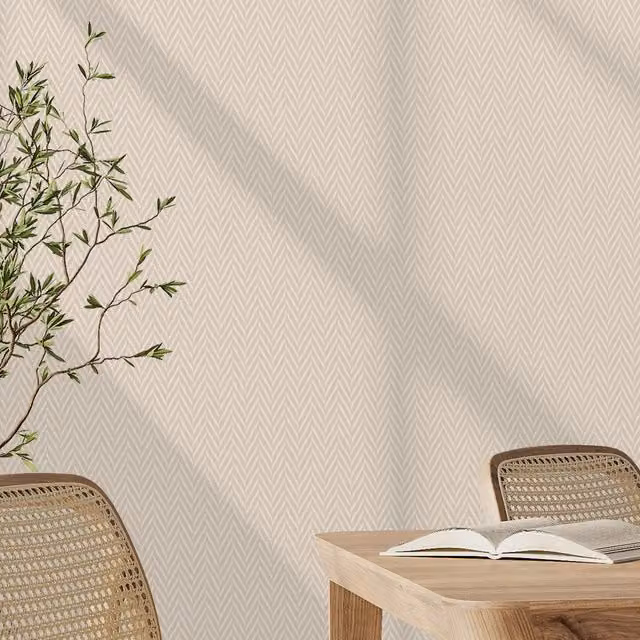 I Love Wallpaper Geometric Abstract Herringbone Wallpaper in Beige and Yellow