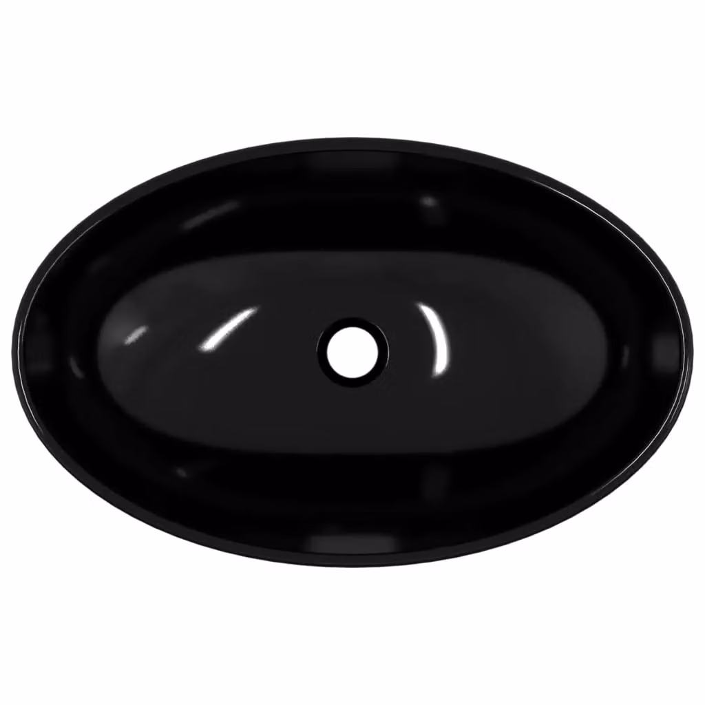 Berkfield Home Black Tempered Glass Basin W/D/H: 54.5 x 35 x 15.5 cm – 3