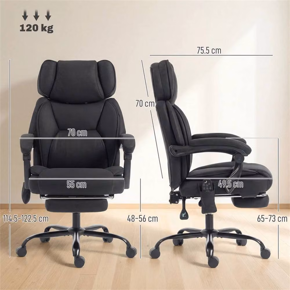 Nordara Black Synthetic Leather Executive Office Chair with Headrest and Armrests – 2