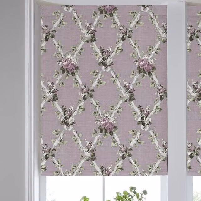 Laura Ashley Elwyn Made to Measure Floral Blackout Roller Blind in Purple Grape