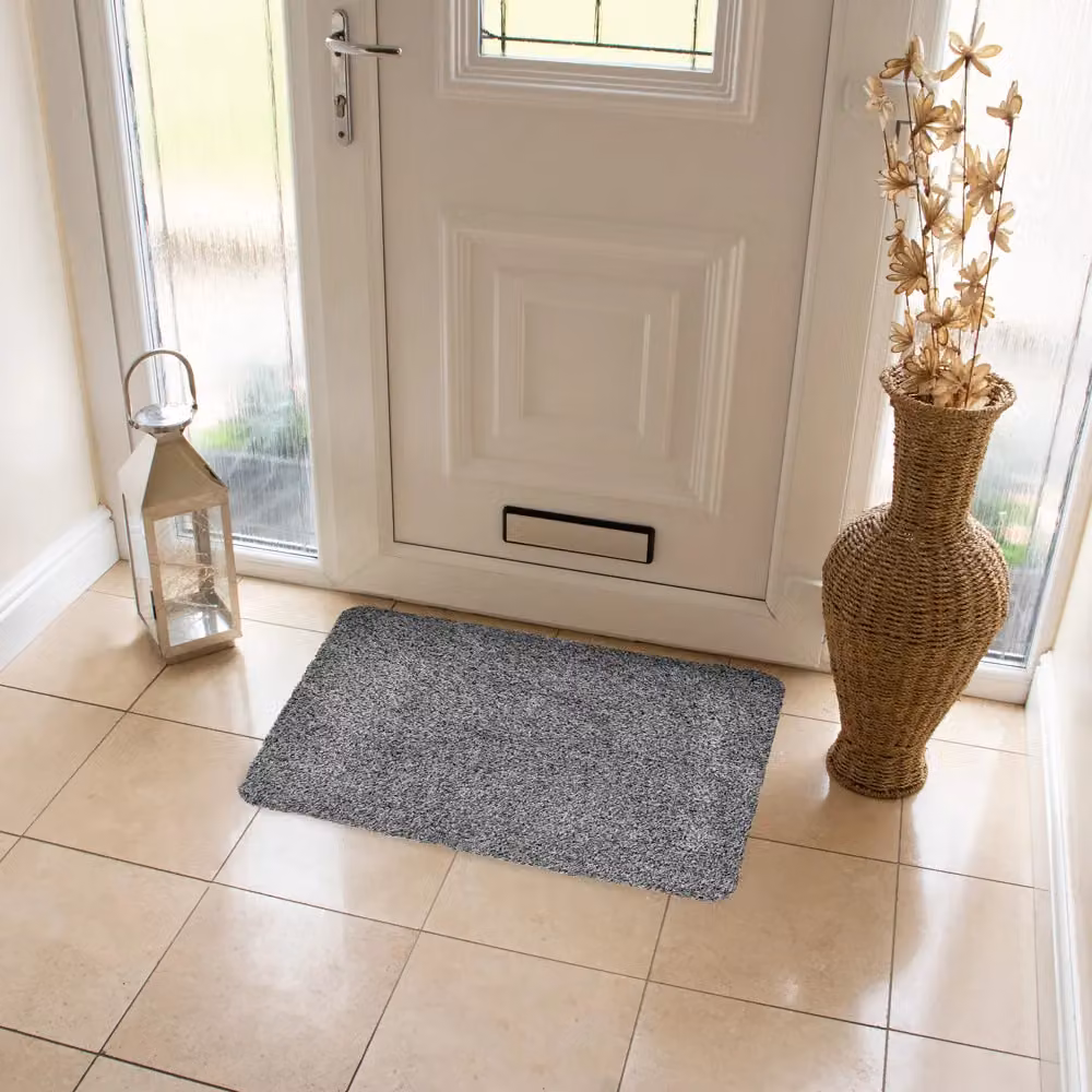 JVL Kensington Grey Rectangular Barrier Doormat, W: 60 cm, D: 90 cm, Machine Washable and Non-Slip – 7