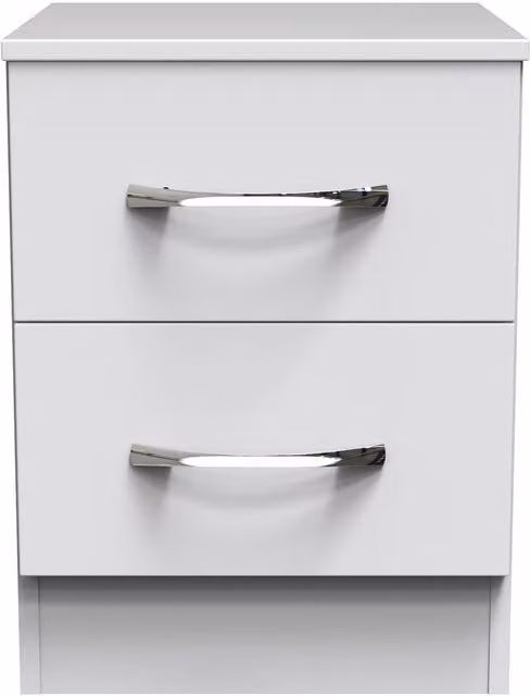 Avon 2 Drawer Bedside Cabinet in White Matt – 2
