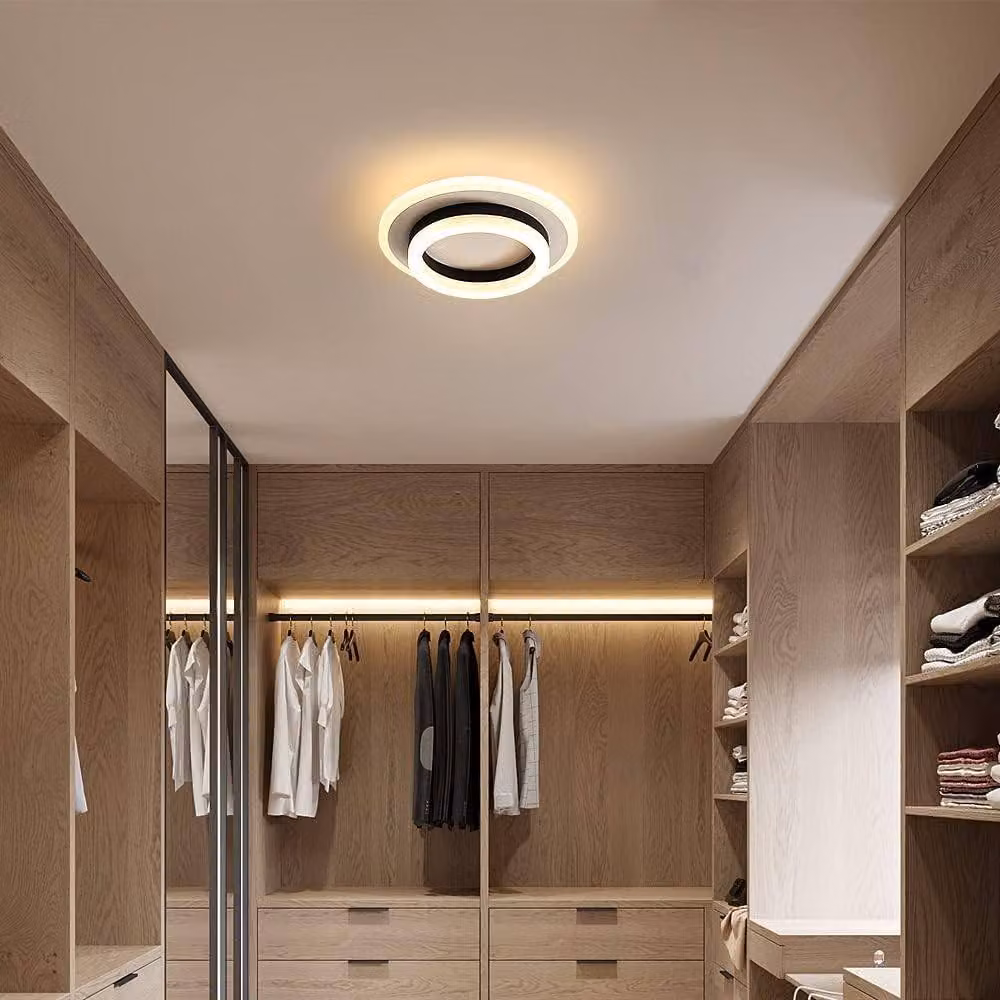 Goeco Modern LED Ring Ceiling Light, 24W, Black, 3000K Warm White – 2
