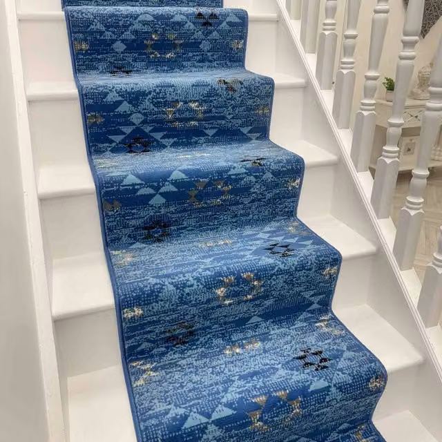 runrug Andes Stair Runner Carpet in Blue, W: 60 cm x L: 660 cm – 1