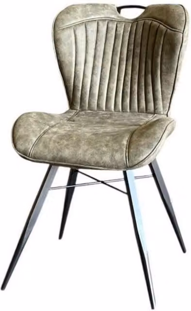 Jaipur Furniture Ltd Mala Dining Fabric Chair with Metal Legs, Set of 2, Green and Black