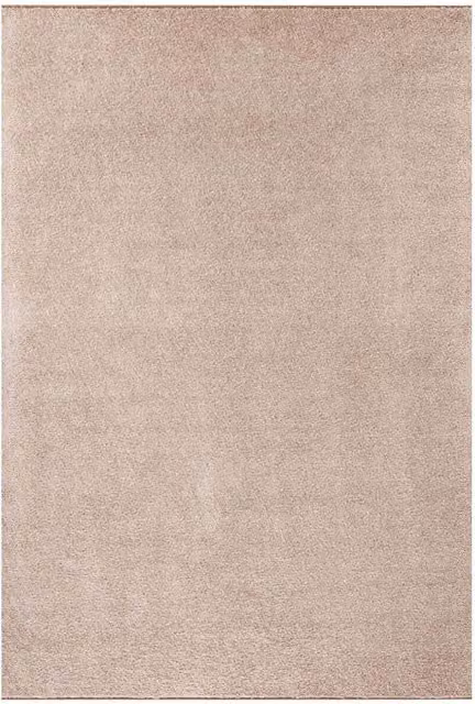 The Rugs Plain Velour Rug in Brown and Beige, W: 400.0 cm, D: 80.0 cm
