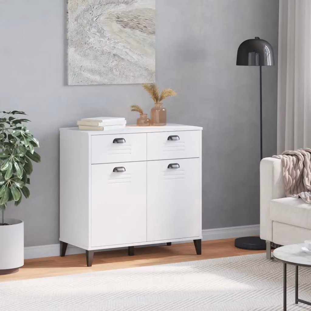 Berkfield Home VIKEN White Sideboard in Engineered Wood, W/D/H: 80 x 40 x 80 cm – 2