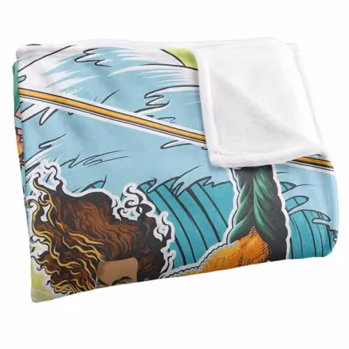 Warner Bros. Aquaman and the Lost Kingdom Waves Silky Touch Super Soft Fleece Throw Blanket, Multicolour, W/D/H: 91 x 147 cm – 2
