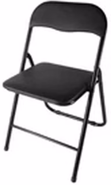 EONLION Black Folding Metal Chair with Padded Seat and Backrest