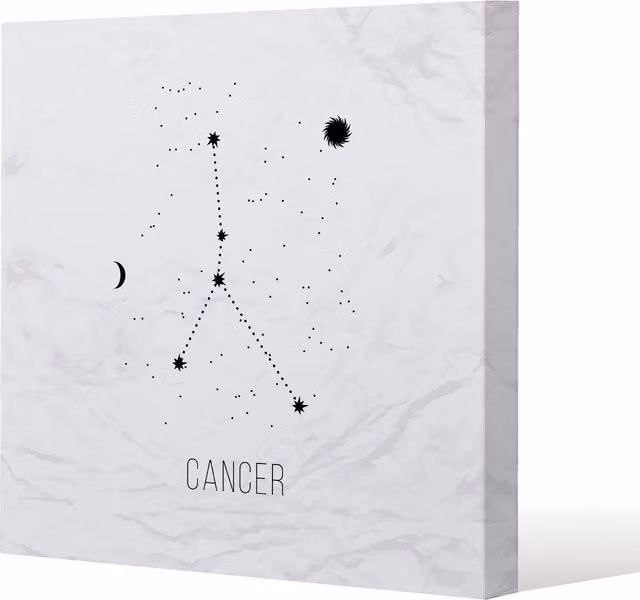 Benjamin Tate Design LTD Astrology Sign Cancer Minimalist Abstract Canvas Wall Art, White, Width: 101 cm