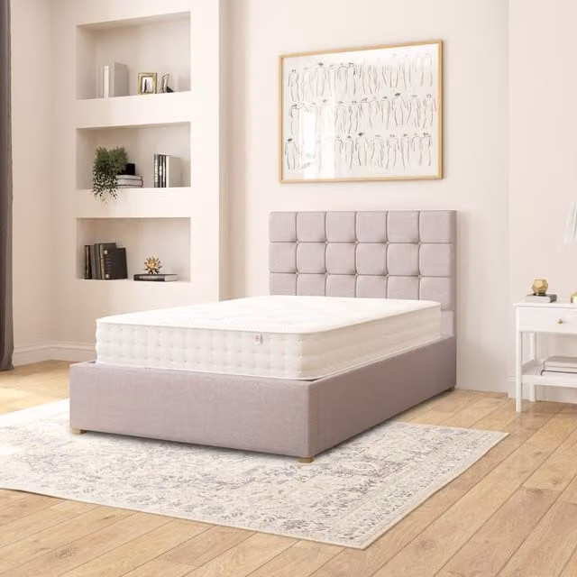 Aspire Sinatra Fabric Ottoman Storage Bed in Grey Eire Linen Fabric, W/D/H: 120 x 200 cm