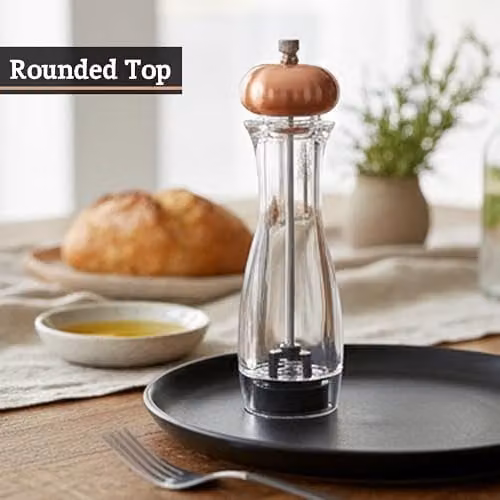 Premier Housewares Medium Salt and Pepper Mill in Clear and Copper – 4