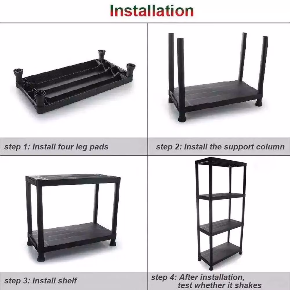 PAWNORA 4 Tier Freestanding Shelving Rack in Black – 3