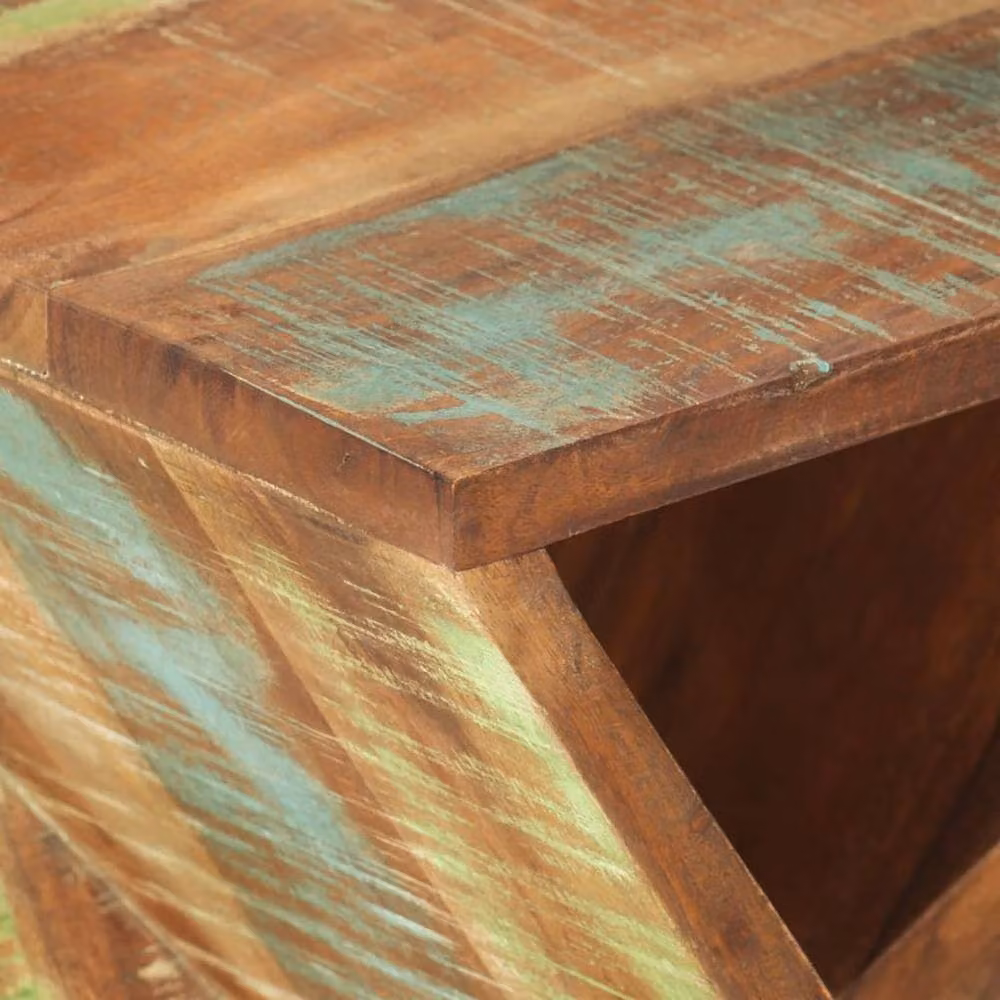 Berkfield Home Rustic Reclaimed Solid Wood Side Table, Brown, W/D/H: 35 x 35 x 55 cm – 3